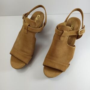 Gabor Leather Peep Toe Heel